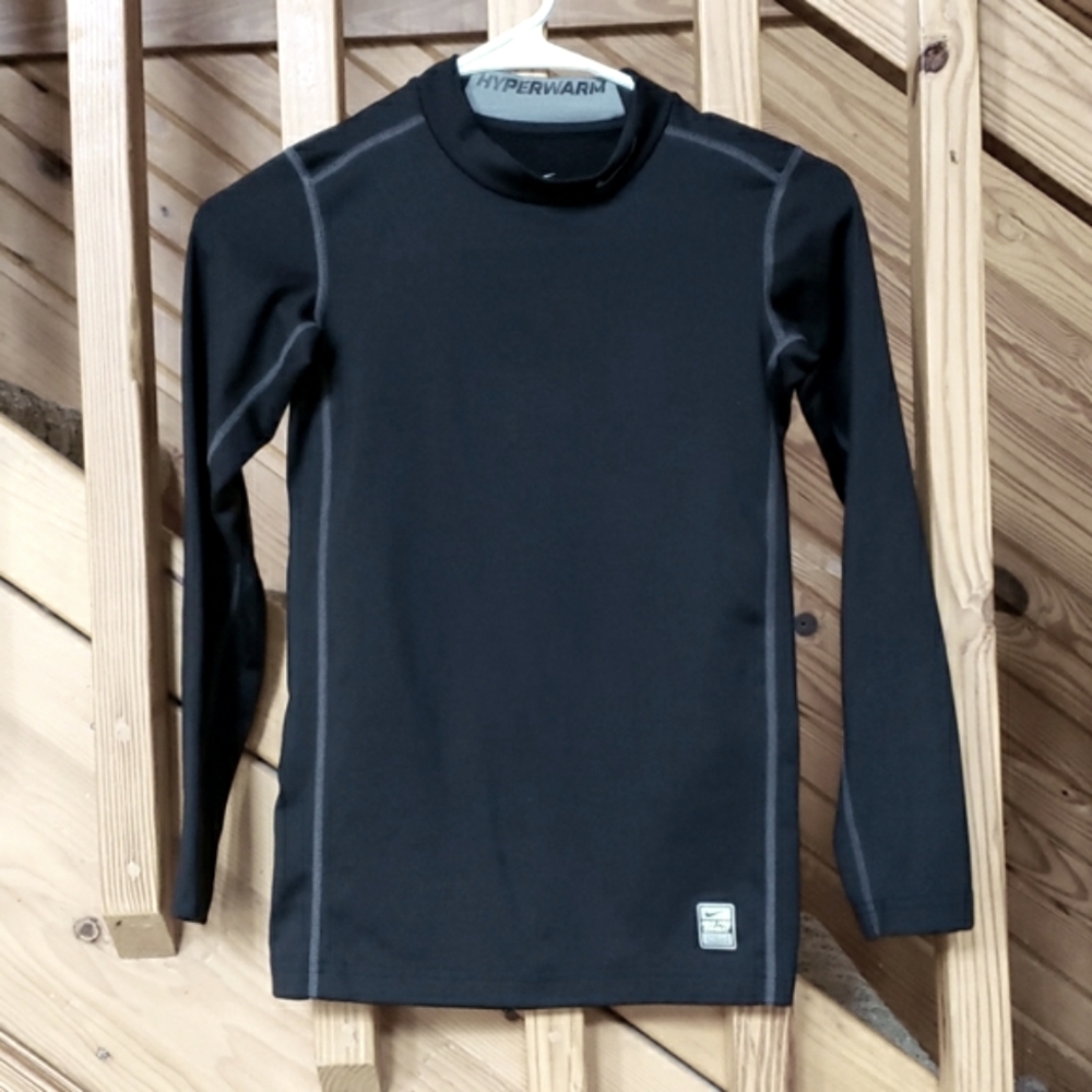 Nike Pro Combat Dri Fit Boys Black Compression Shirt Size Large